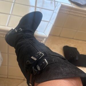 Circus by Sam Edelman Black suede Over the Knee Boots…buckle detail